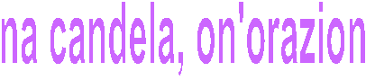 na candela, on'orazion